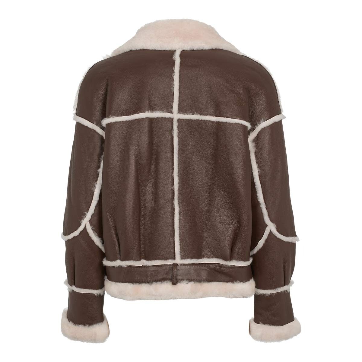 Nicole Jacke | Shearling Schoko/Beige