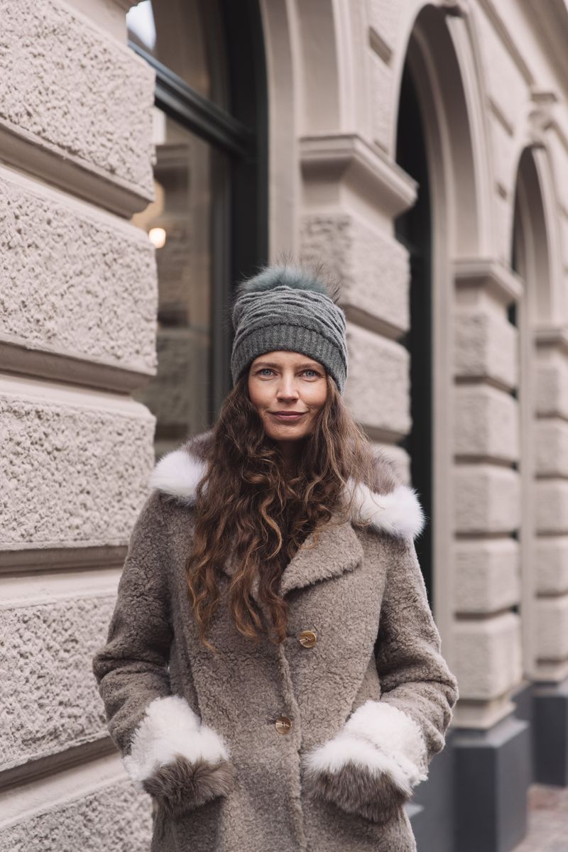 Sidse Beanie | Wolle, Waschbär